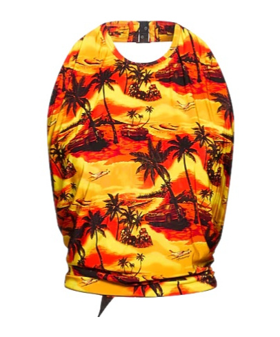 Balenciaga Printed Camisole Tank Top In Yellow