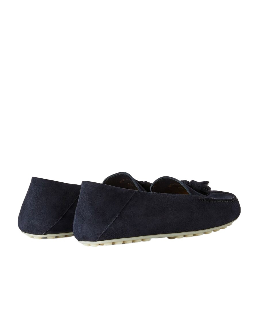 Loro Piana Suede Tassel Moccasin Loafers In Black
