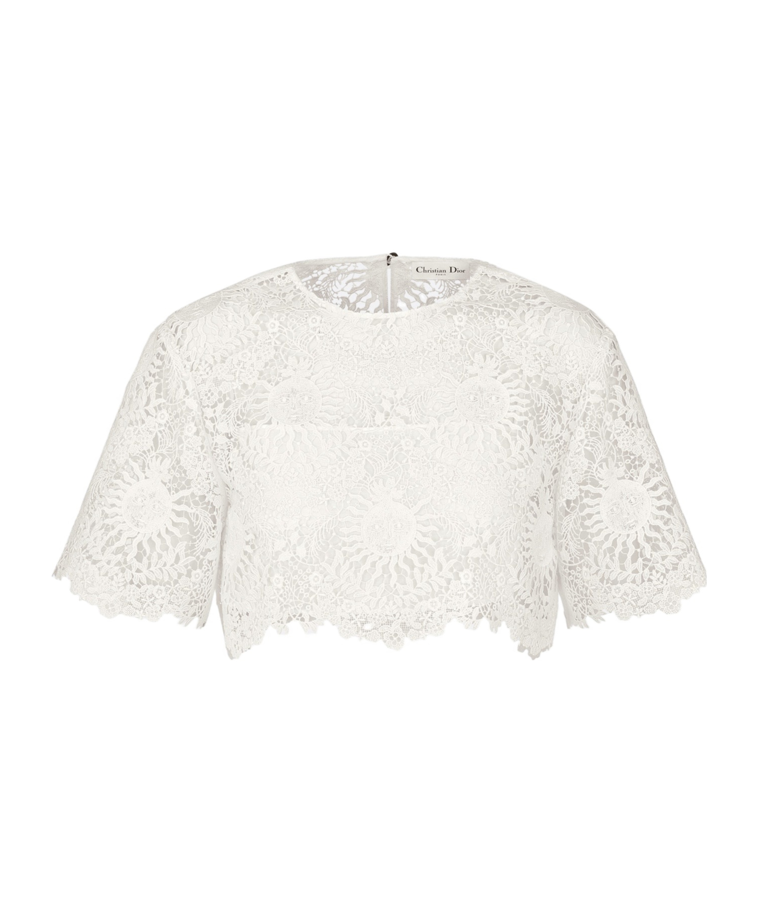 Dior Iviera Short Version Short-sleeved Top In White