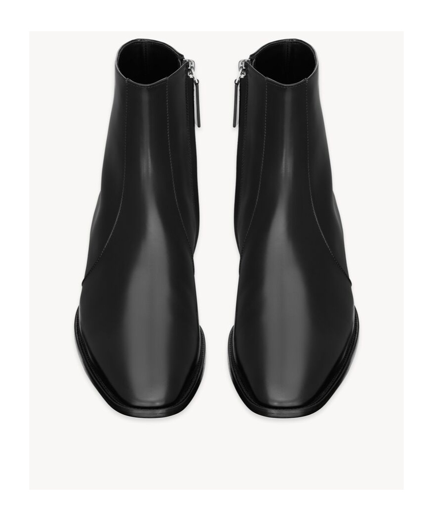 Saint Laurent Roman Boots In Smooth Leather In Black