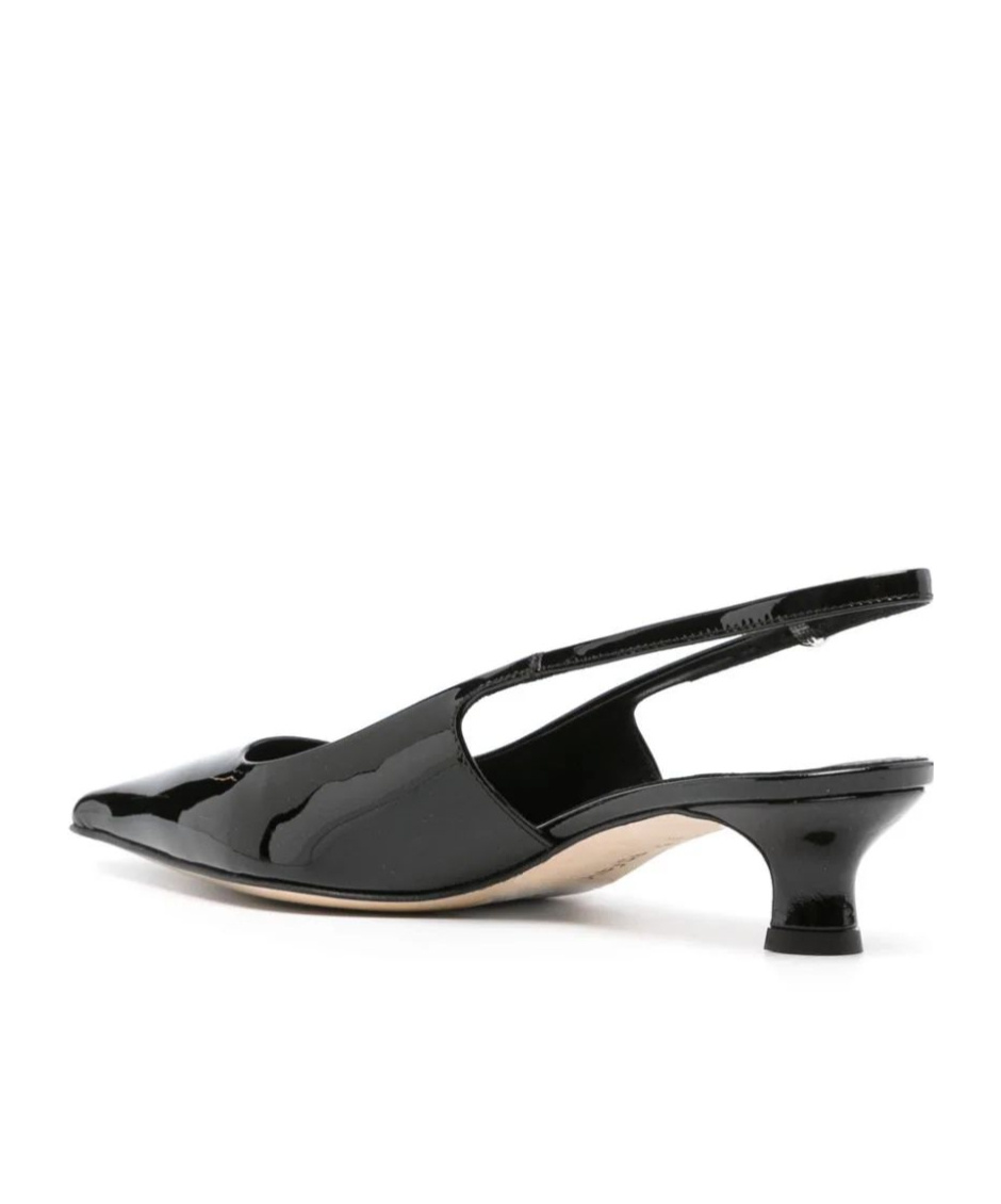 Aeyde Black Catrina Leather Slingback Heels In Black