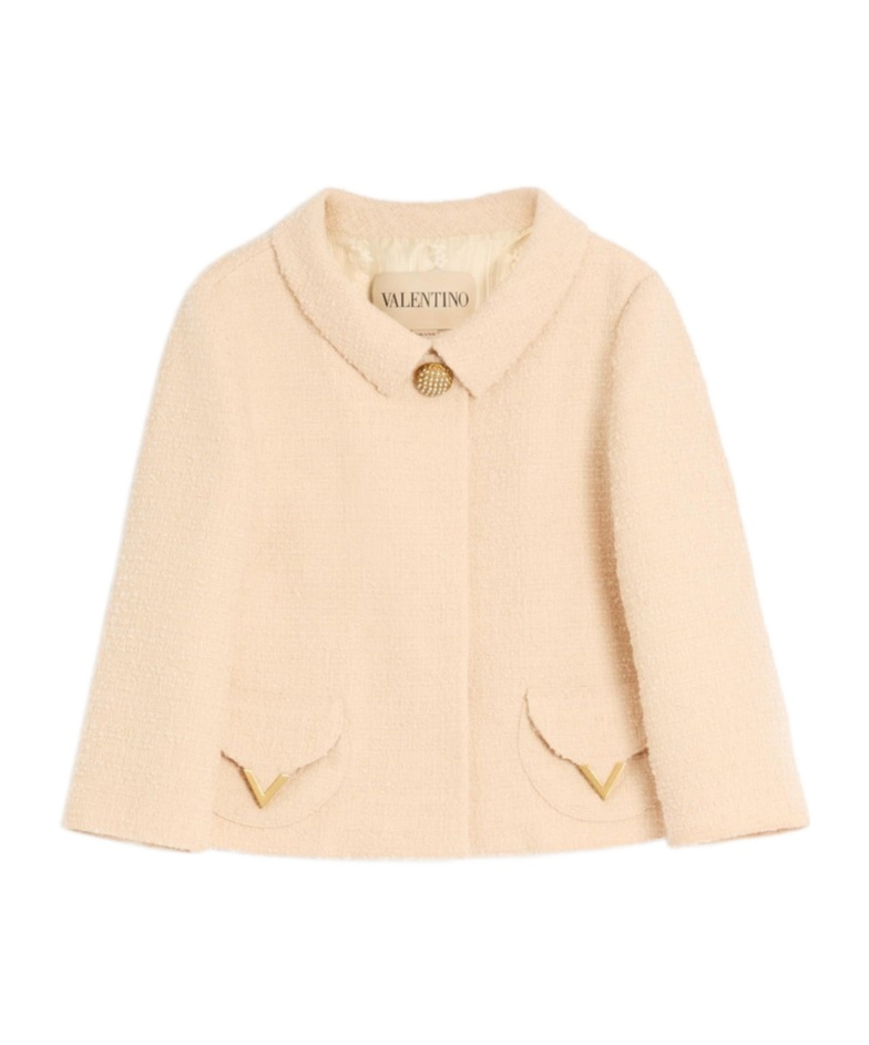 Valentino Garavani Vlogo Signature Wool Jacket In Neutral