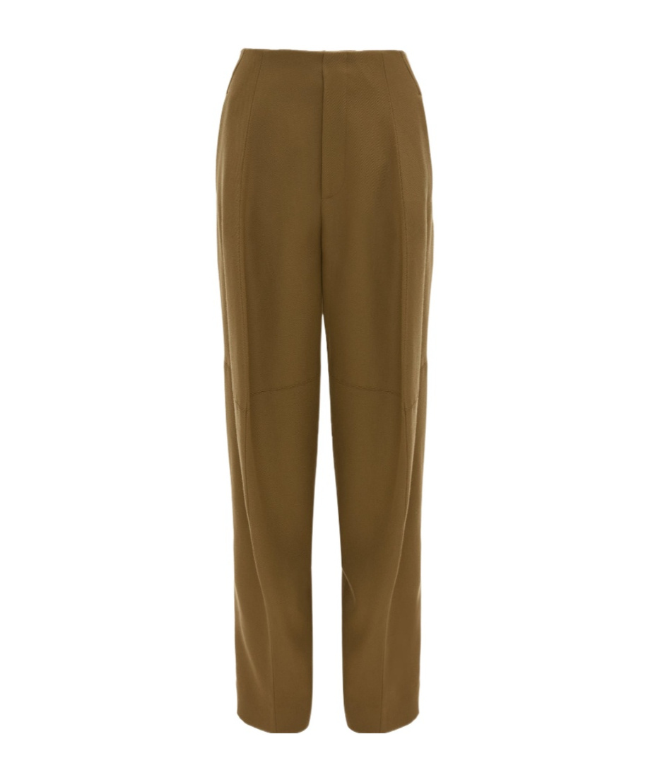 Victoria Beckham Sculptural Leg Trouser In Dark Camel In Brown