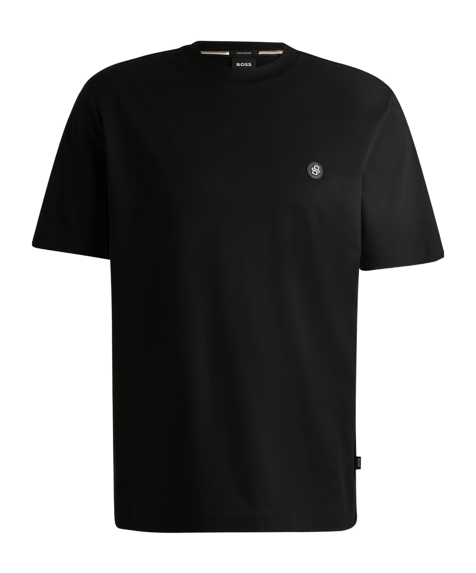 Hugo Boss Boss T Shirt With Double Monogram Patch In Black