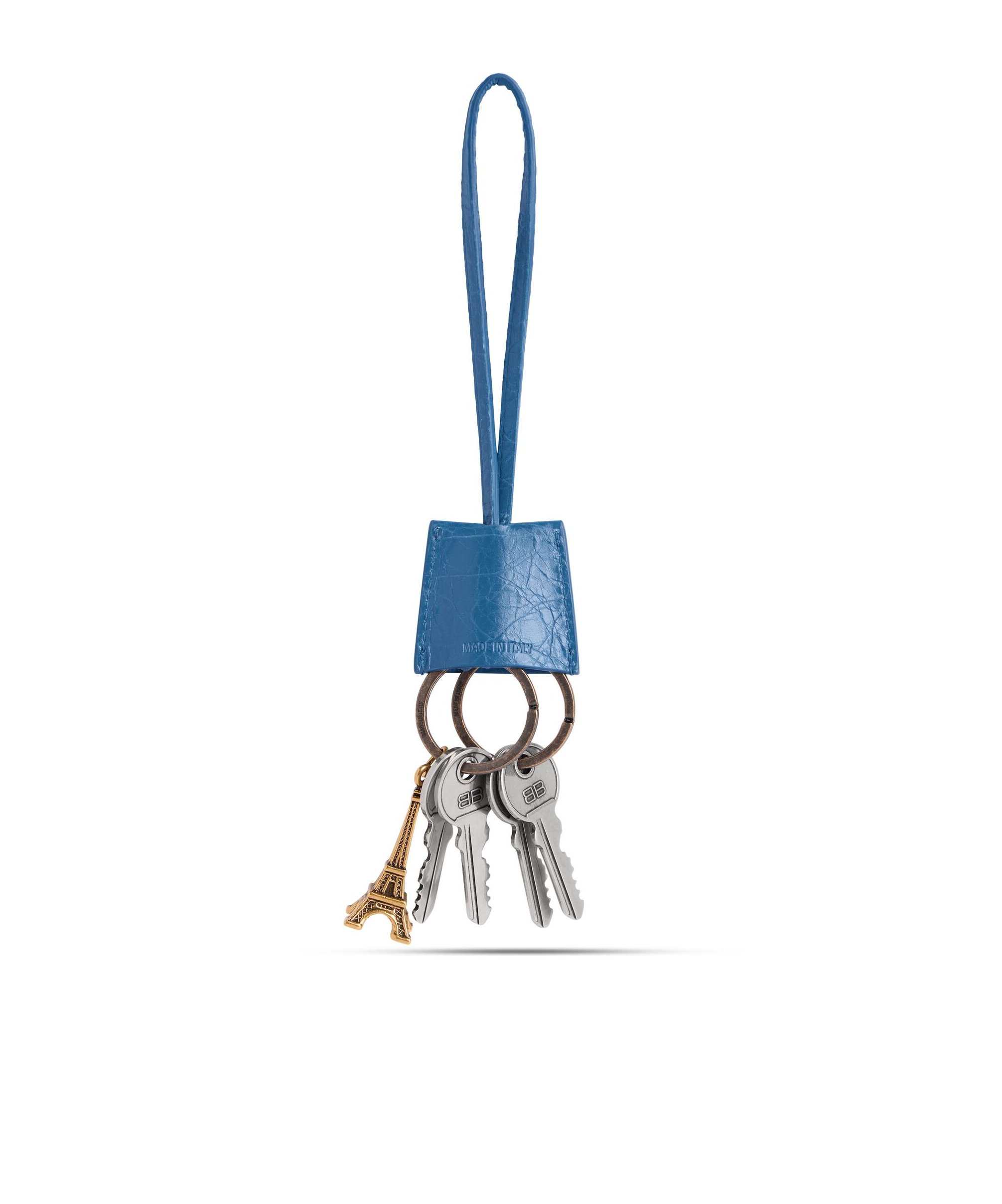 Balenciaga Le City Eiffel Pendant Key Chain In Cowboy Blue