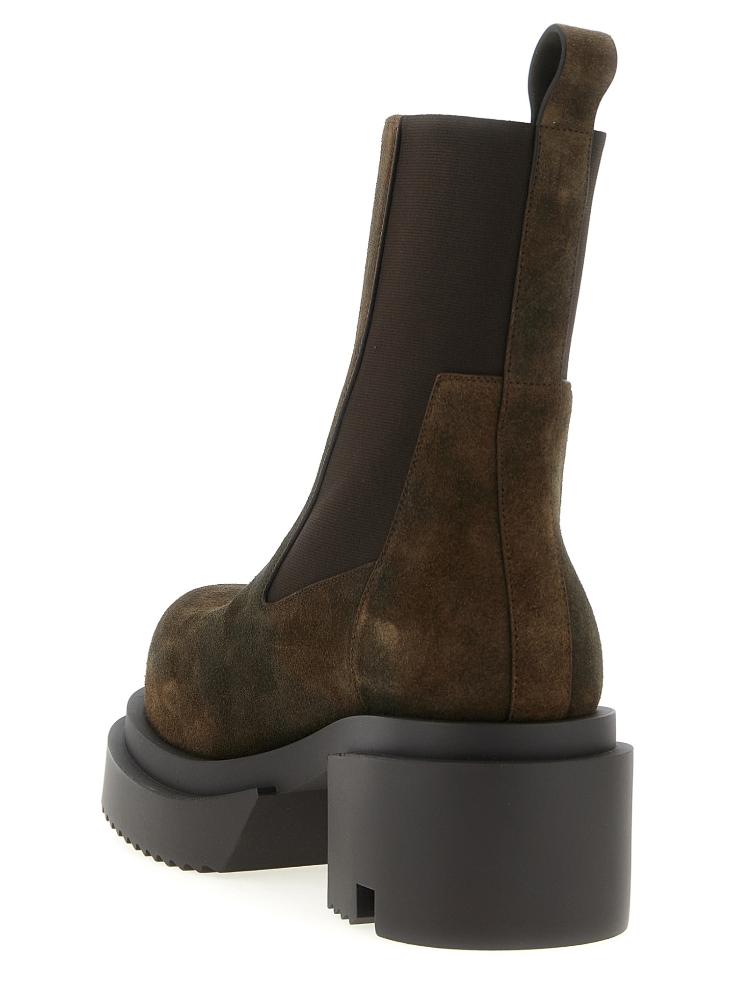 Rick Owens Round-toed Ankle Boots In Brown