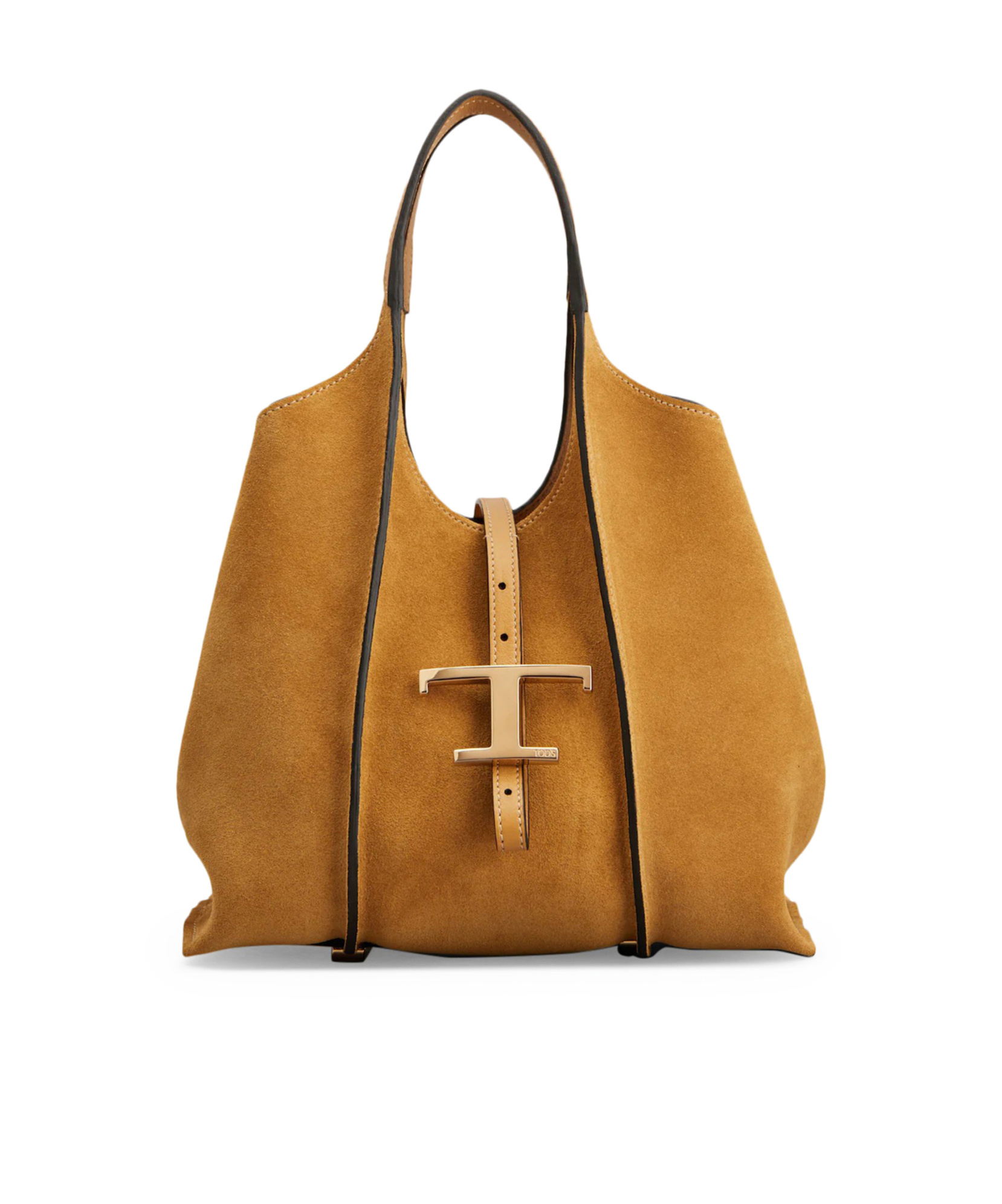 Tod's T Timeless Mini Shopping Bag In Suede In Brown