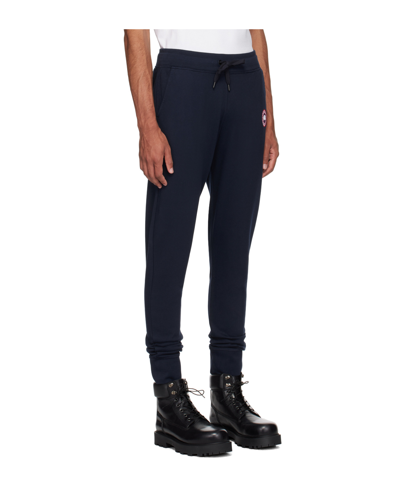 Canada Goose Men Black Cotton Logo Patch To The Front Elasticated Ankles Elasticated Drawstring Wais In Black