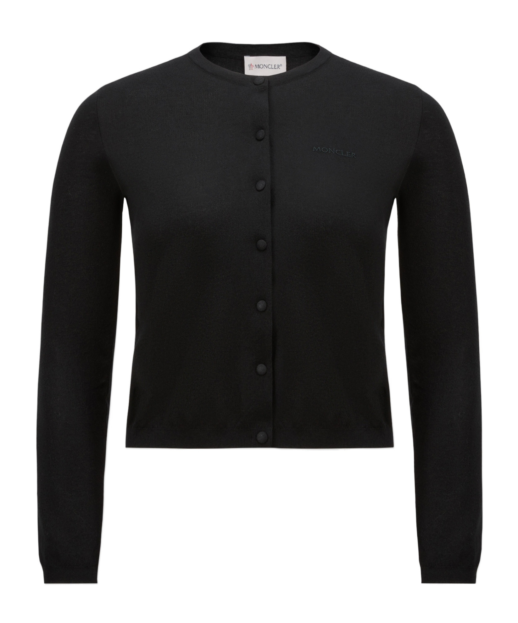 Moncler Cardigan En Coton À Logo Brodé In Black