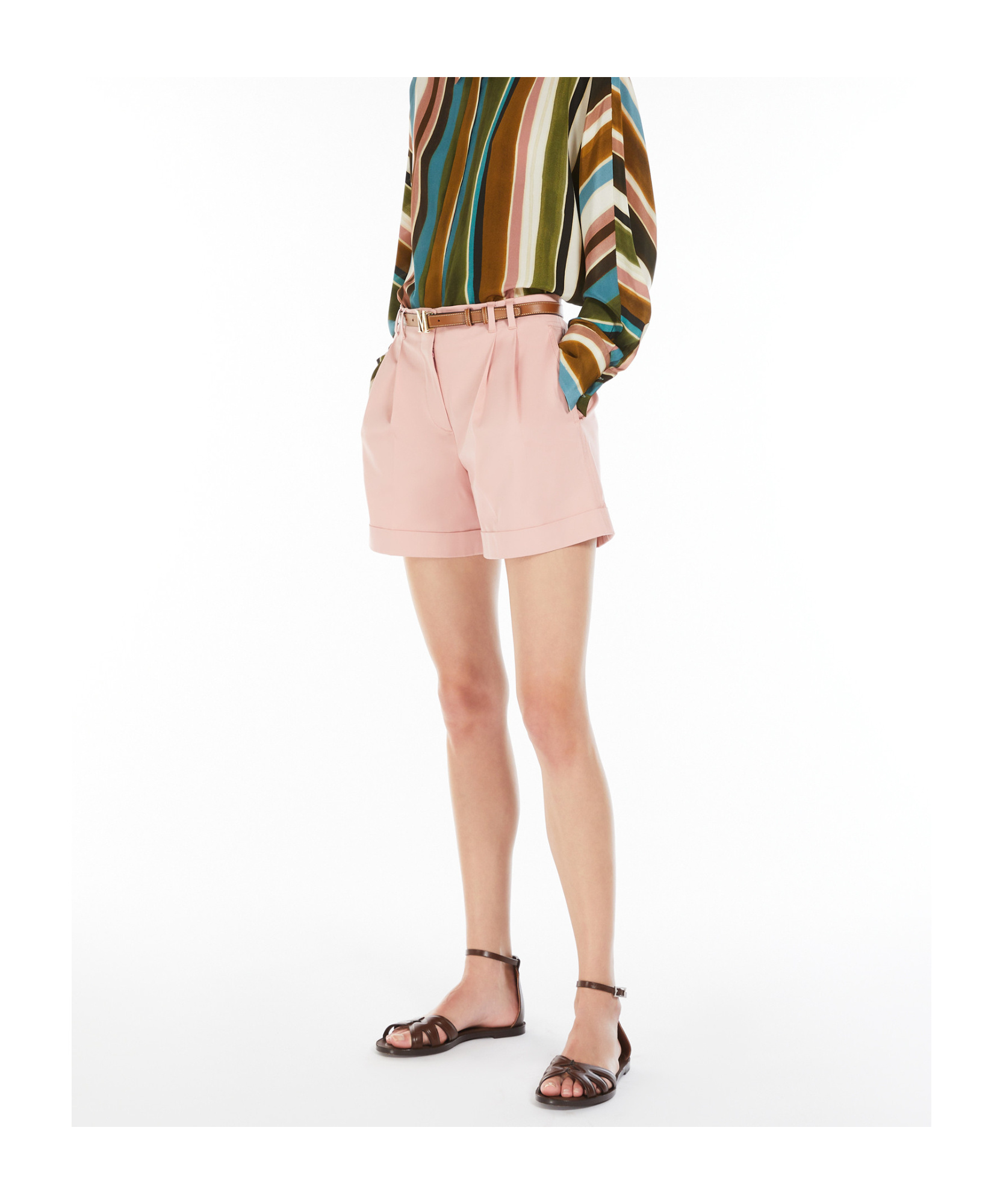 Max Mara Studio Pink Bermuda In Pink