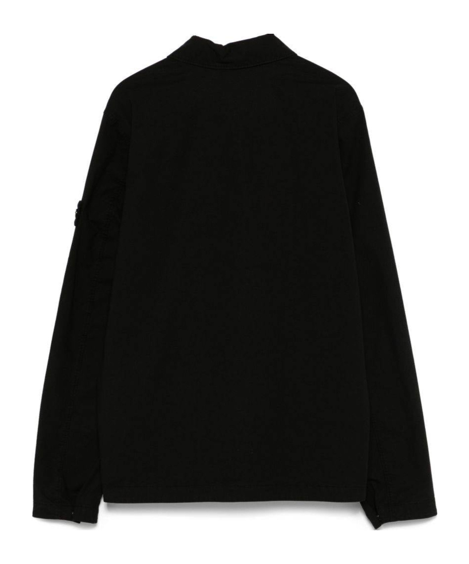 Stone Island Compass-badge Shirt In Black