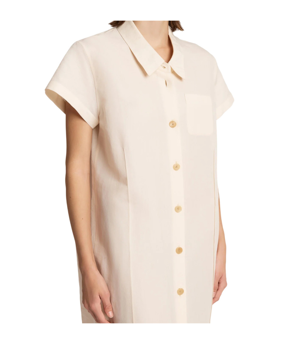 Khaite Effy Silk And Cotton-blend Organza Midi Shirt Dress In Neutral