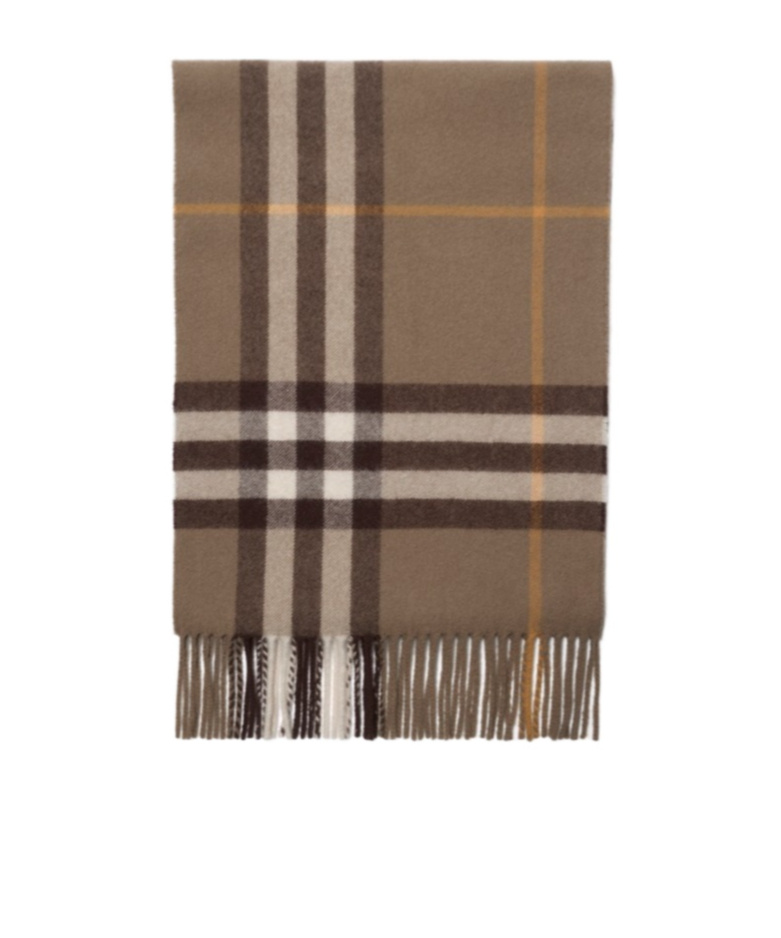 Burberry Checked Cashmere Scarf In Brown