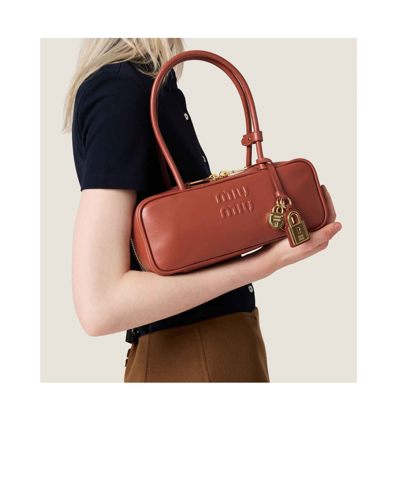 Miu Miu Beau Tote In Brown