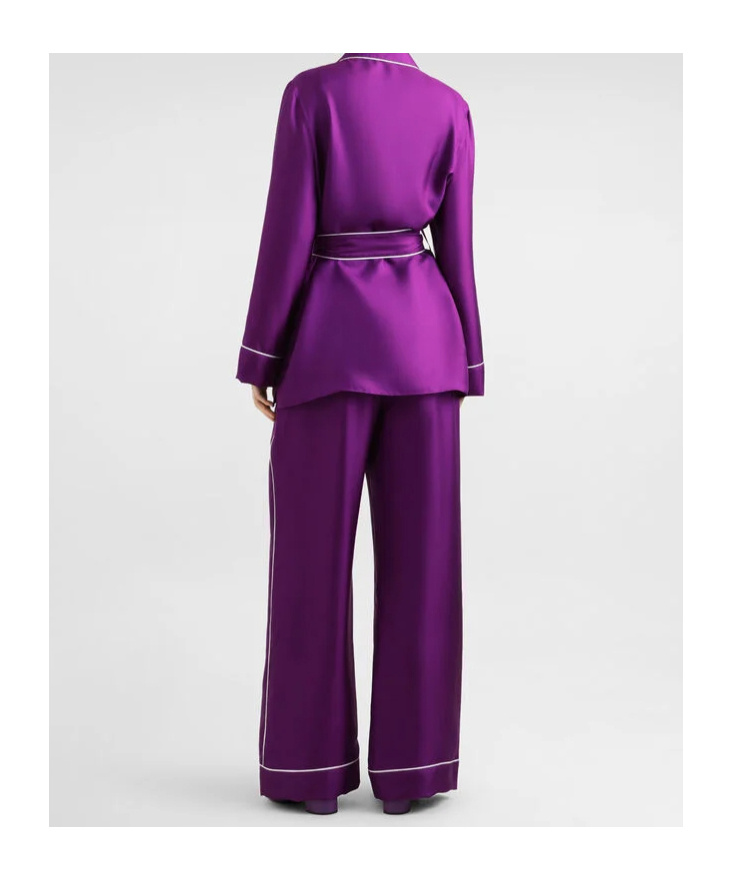 Dolce & Gabbana Silk Twill Vanity Shirt In Purple
