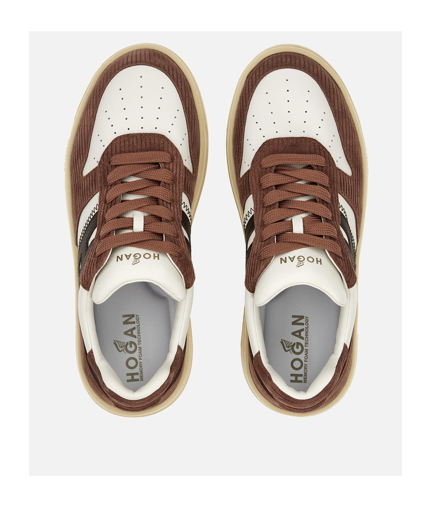 Hogan Sneakers H630 Brown In Leather In Nude
