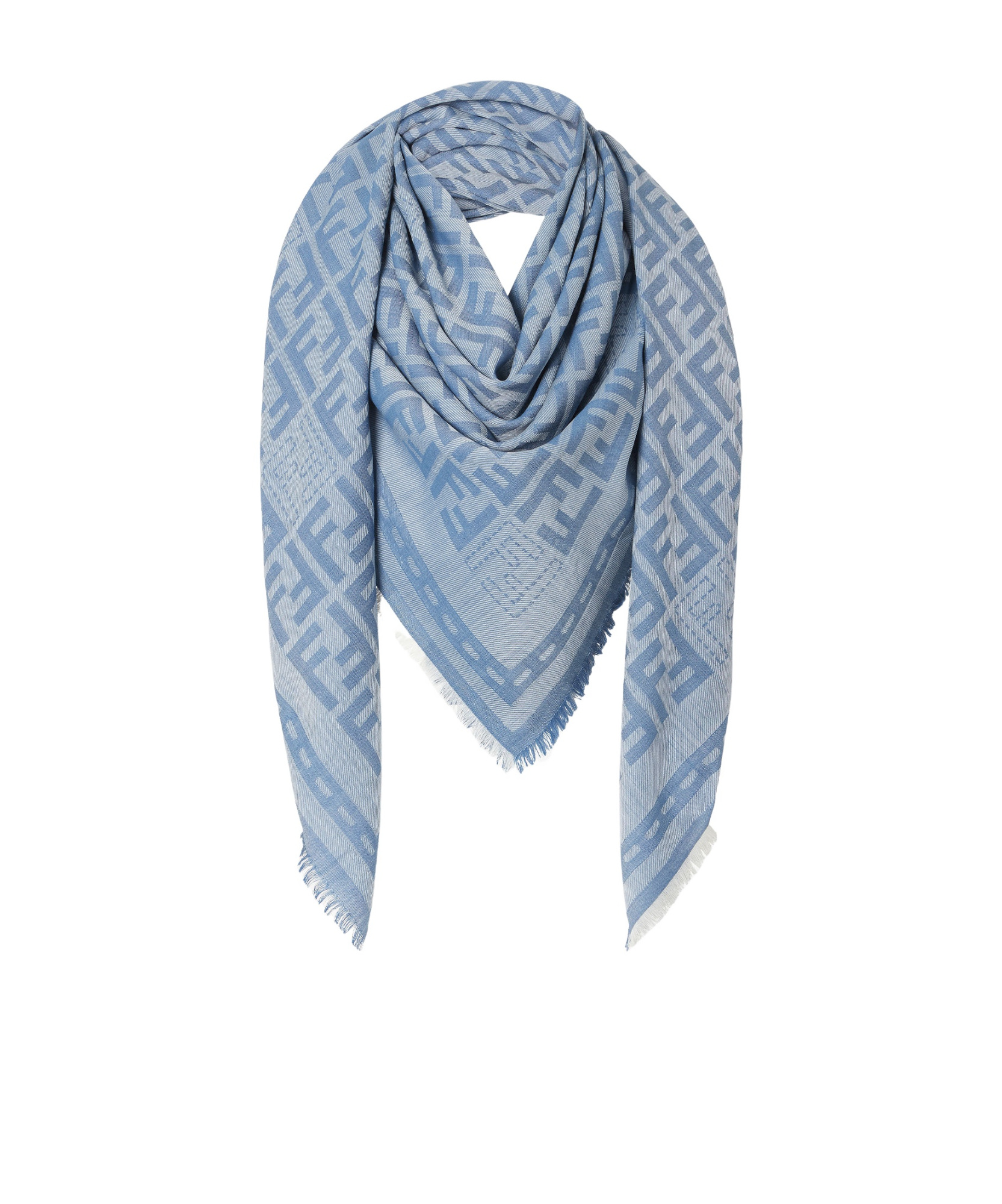 Fendi Wool Shawl In Blue