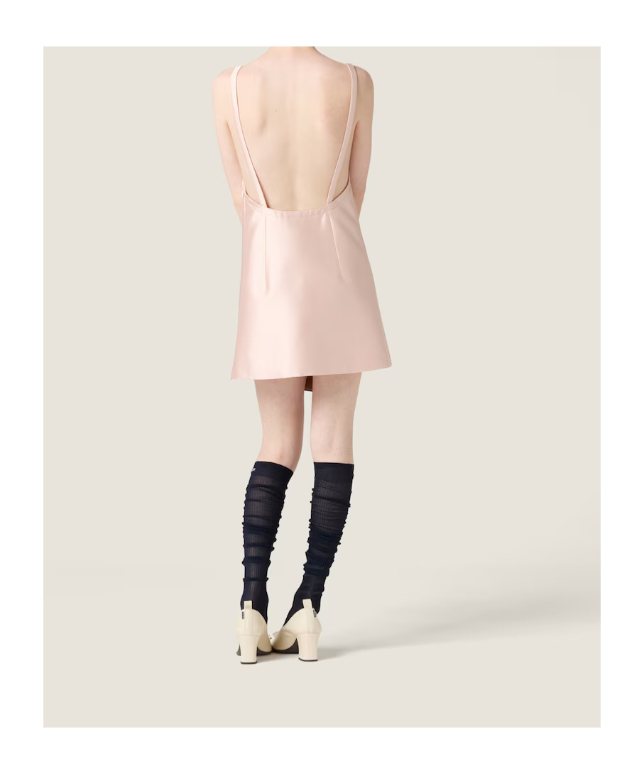 Miu Miu Silk And Wool Mini-dress In Pink