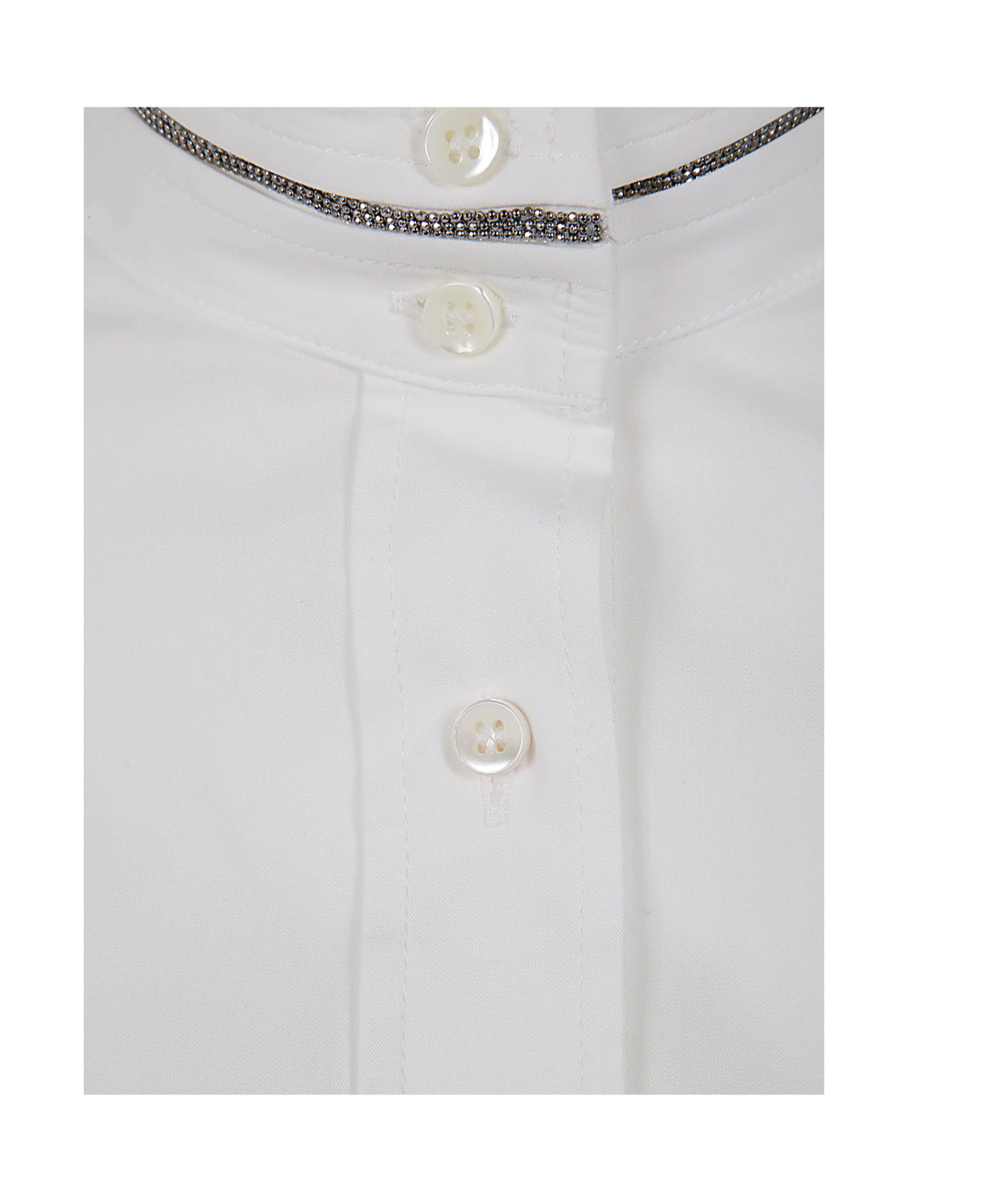 Brunello Cucinelli Top Stand Collar Buttoned Cuffs In Gray