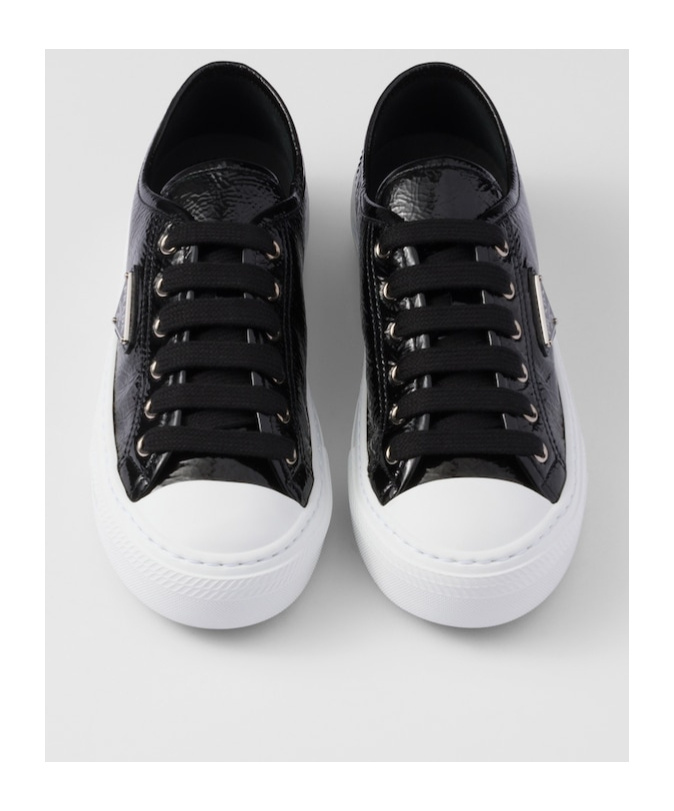Prada Laced Sneakers In Black