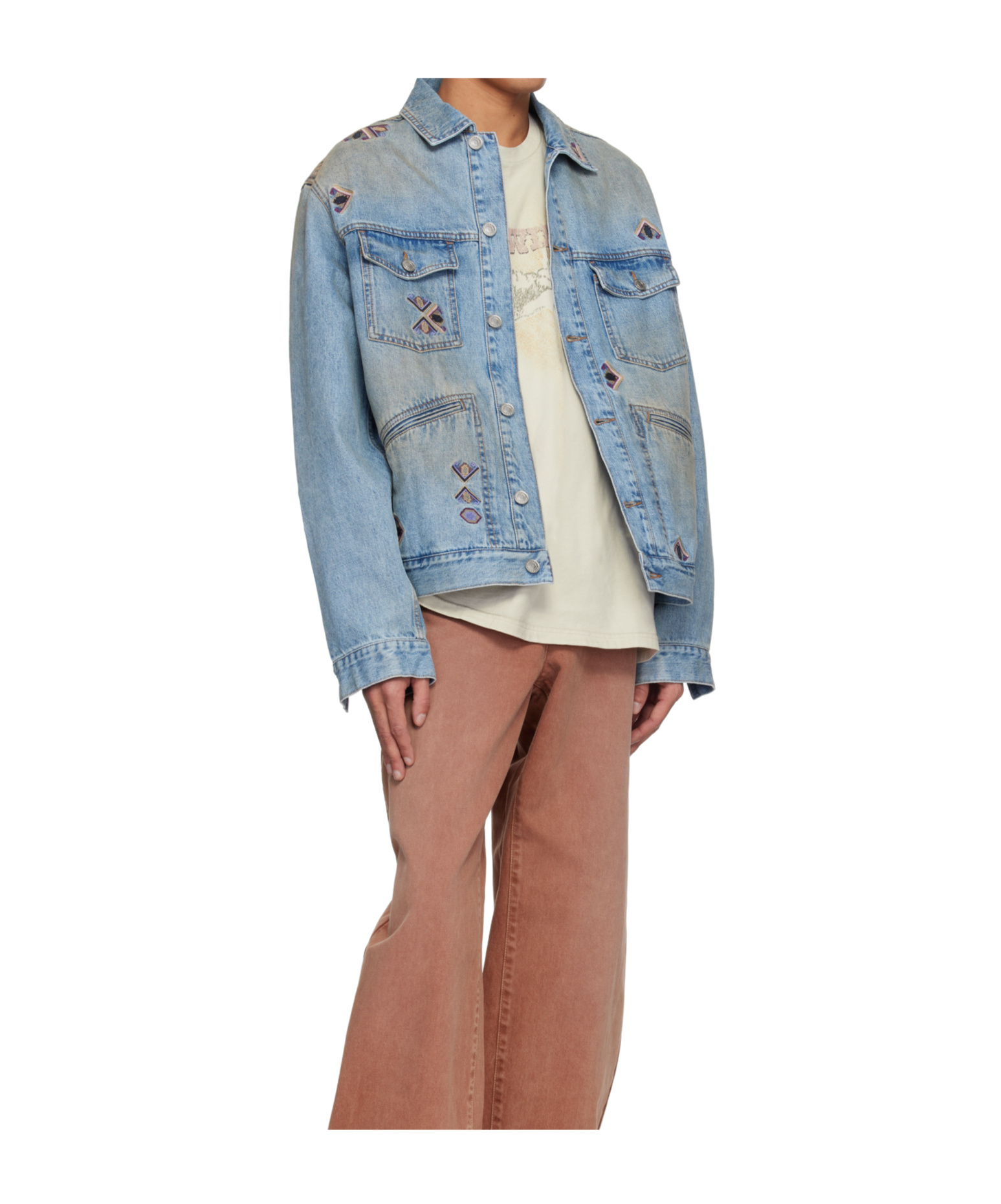 Isabel Marant Lapel Long-sleeved Denim Jacket In Blue