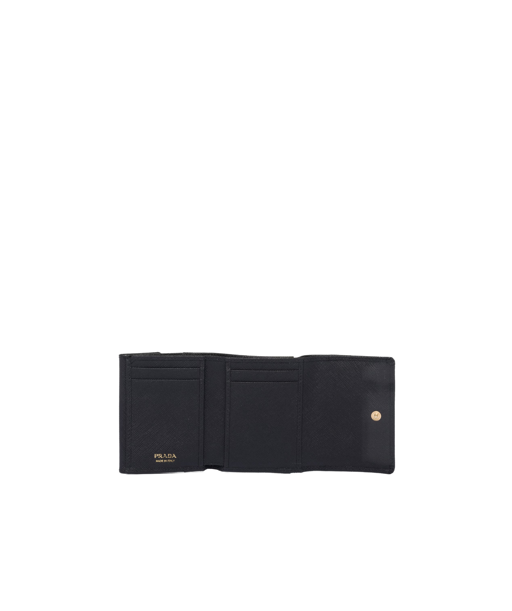 Prada Saffiano Leather Card Holder In Black