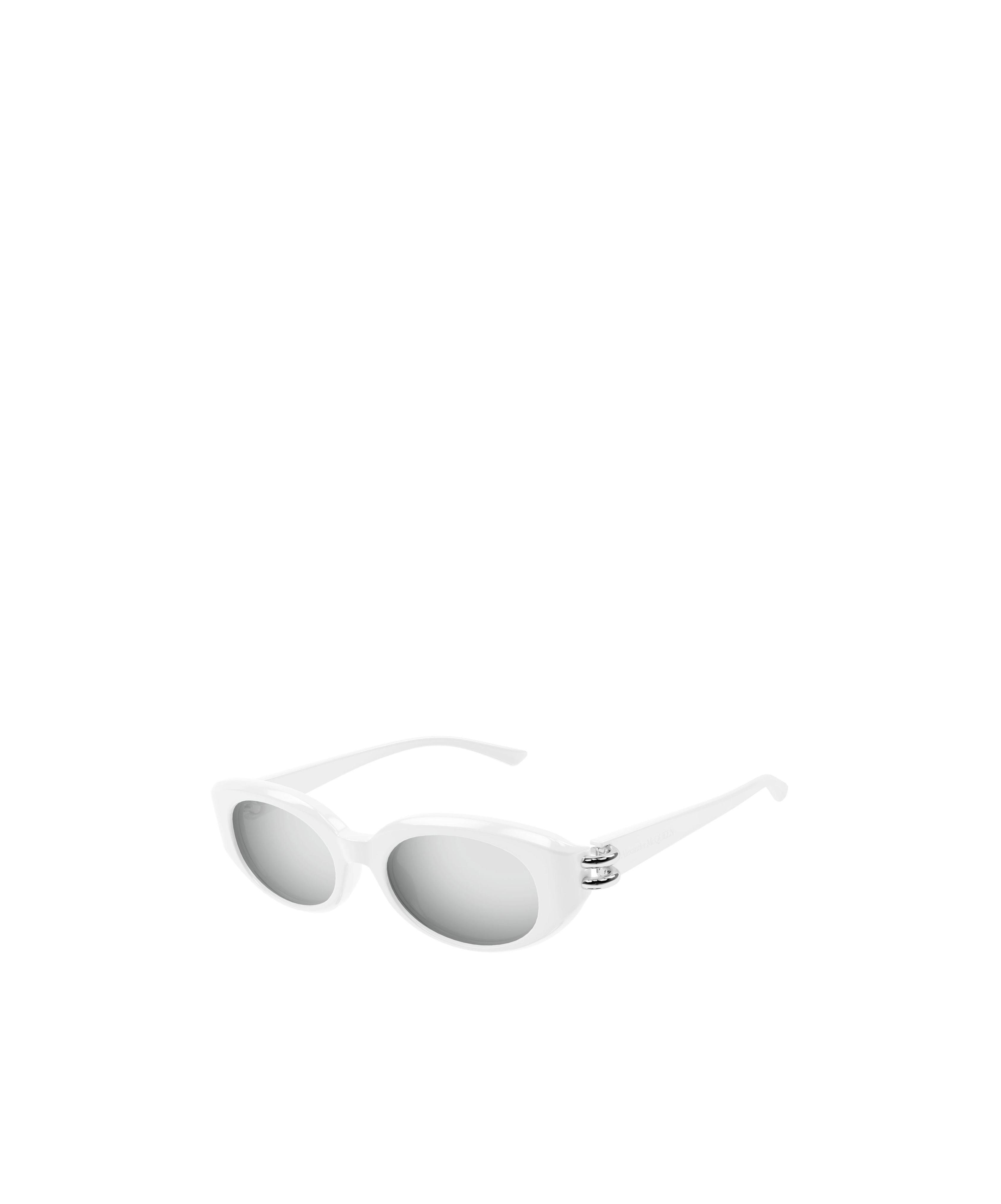 Alexander Mcqueen Geometric Sunglasses In White