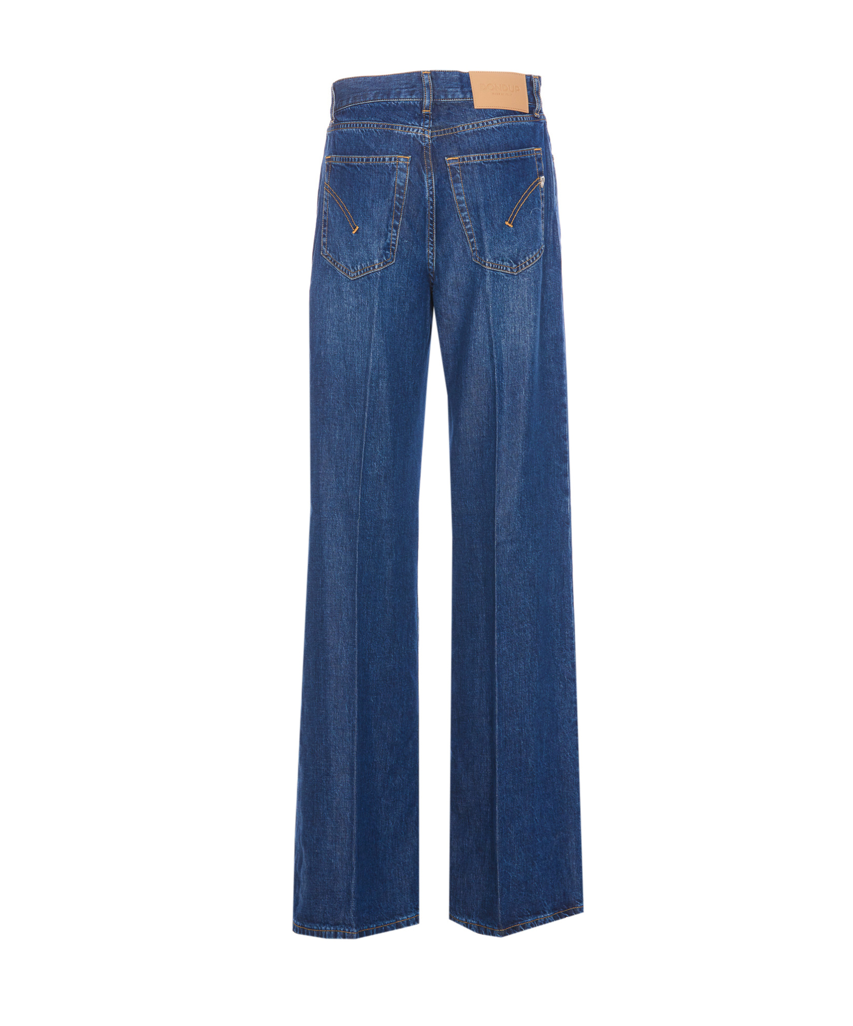 Dondup Flared Trousers With Pockets And Belt Loops In Blue