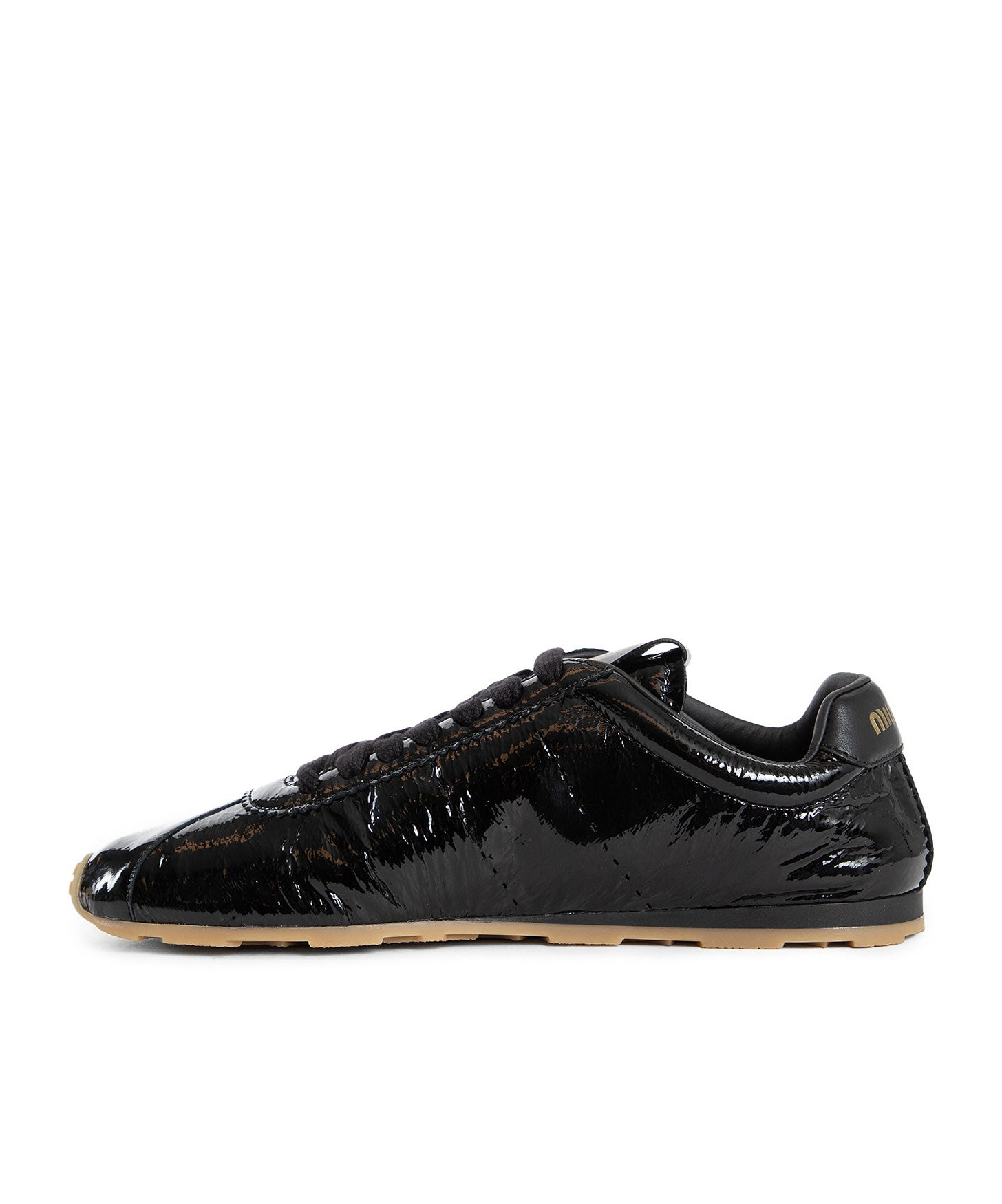 Miu Miu Round-head Sneakers In Black