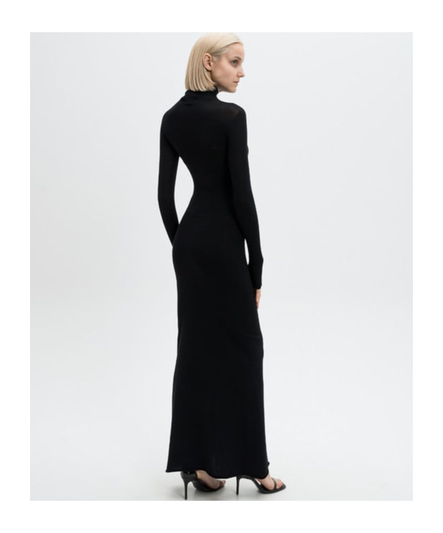 Off-white Off Stamp Slick Maxi Dress In Black
