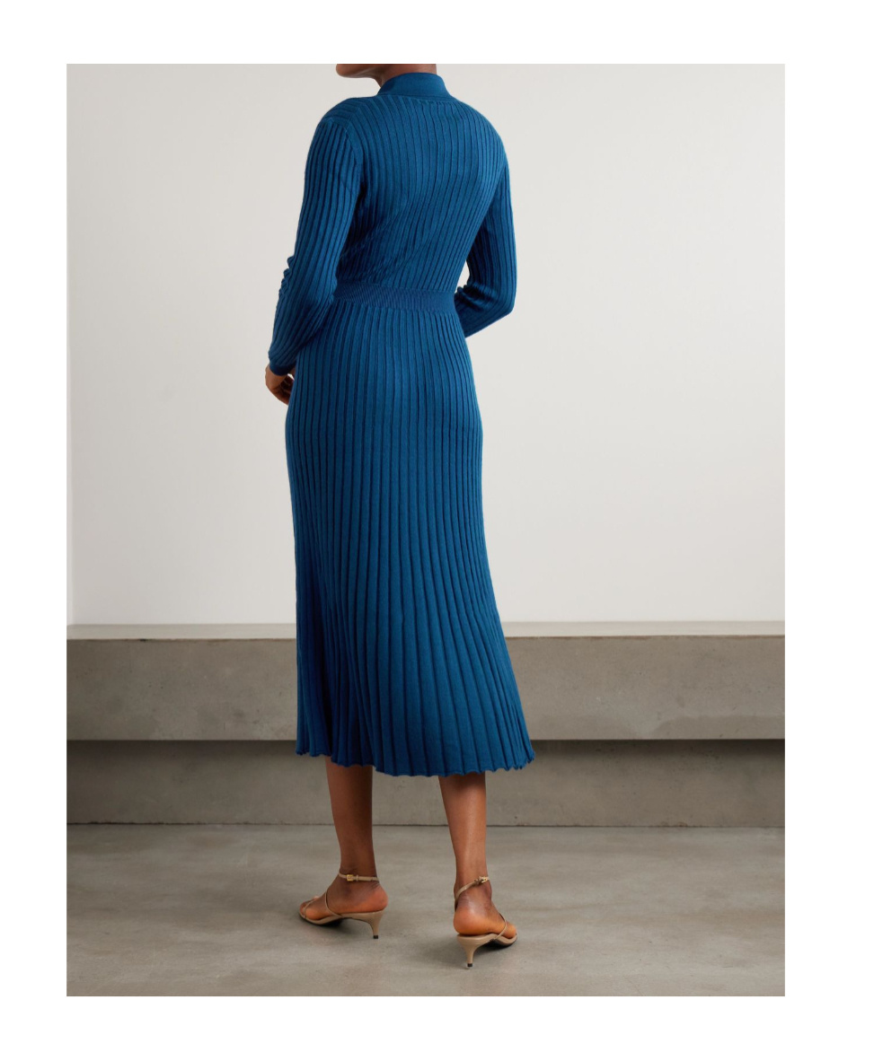 Gabriela Hearst Long Sleeve Dress In Blue