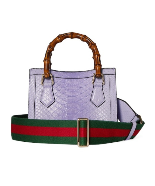 Gucci Diana Small Python Tote Bag In Purple