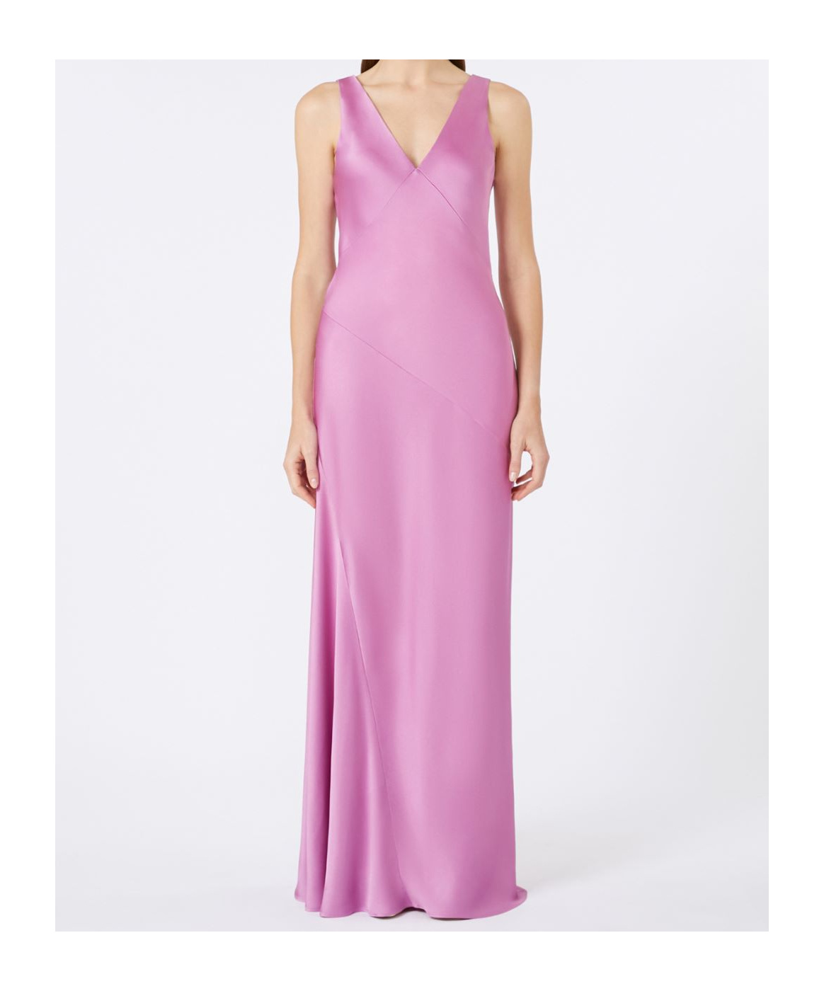Max Mara Envers Satin Slip Dress In Pink