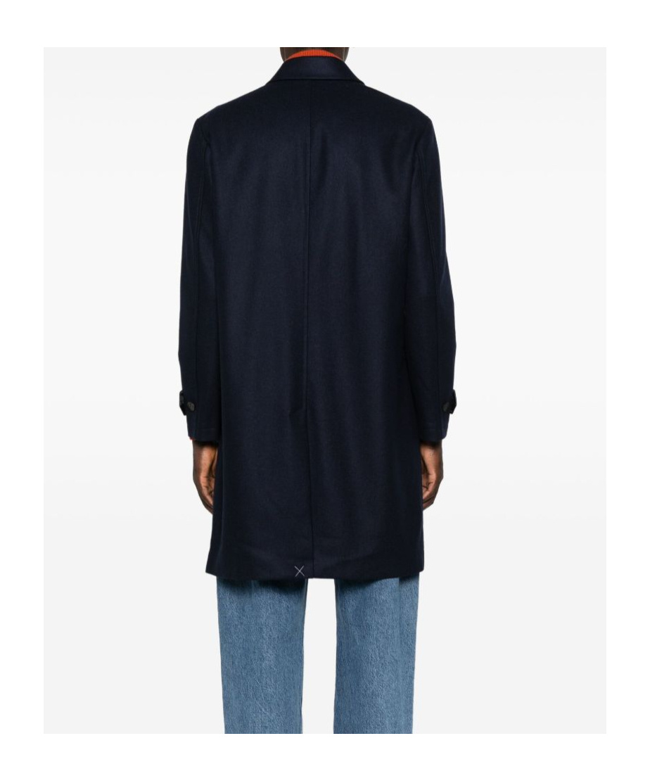 Fay Button-fastening Welt-pocket Coat In Black