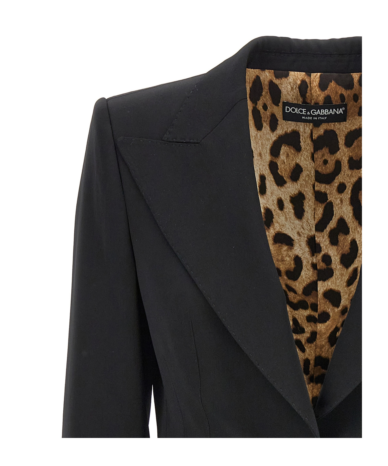 Dolce & Gabbana Gabardine Turlington Jacket With Top-stitching In Black