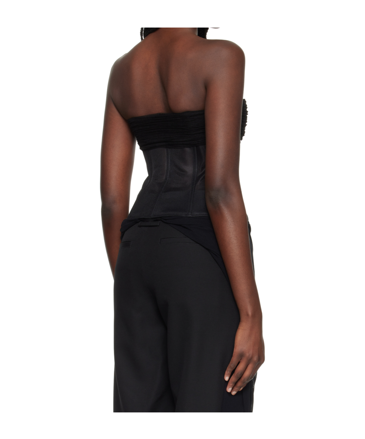 Christopher Esber Semi-sheer Mesh Bra In Black