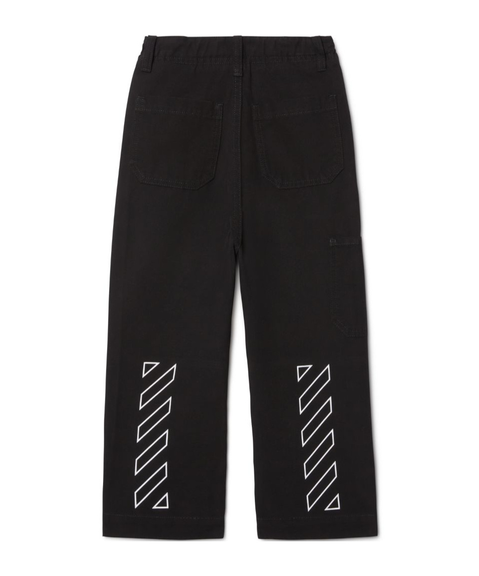 OFF-WHITE OFF STAMP COTTON TROUSERS 