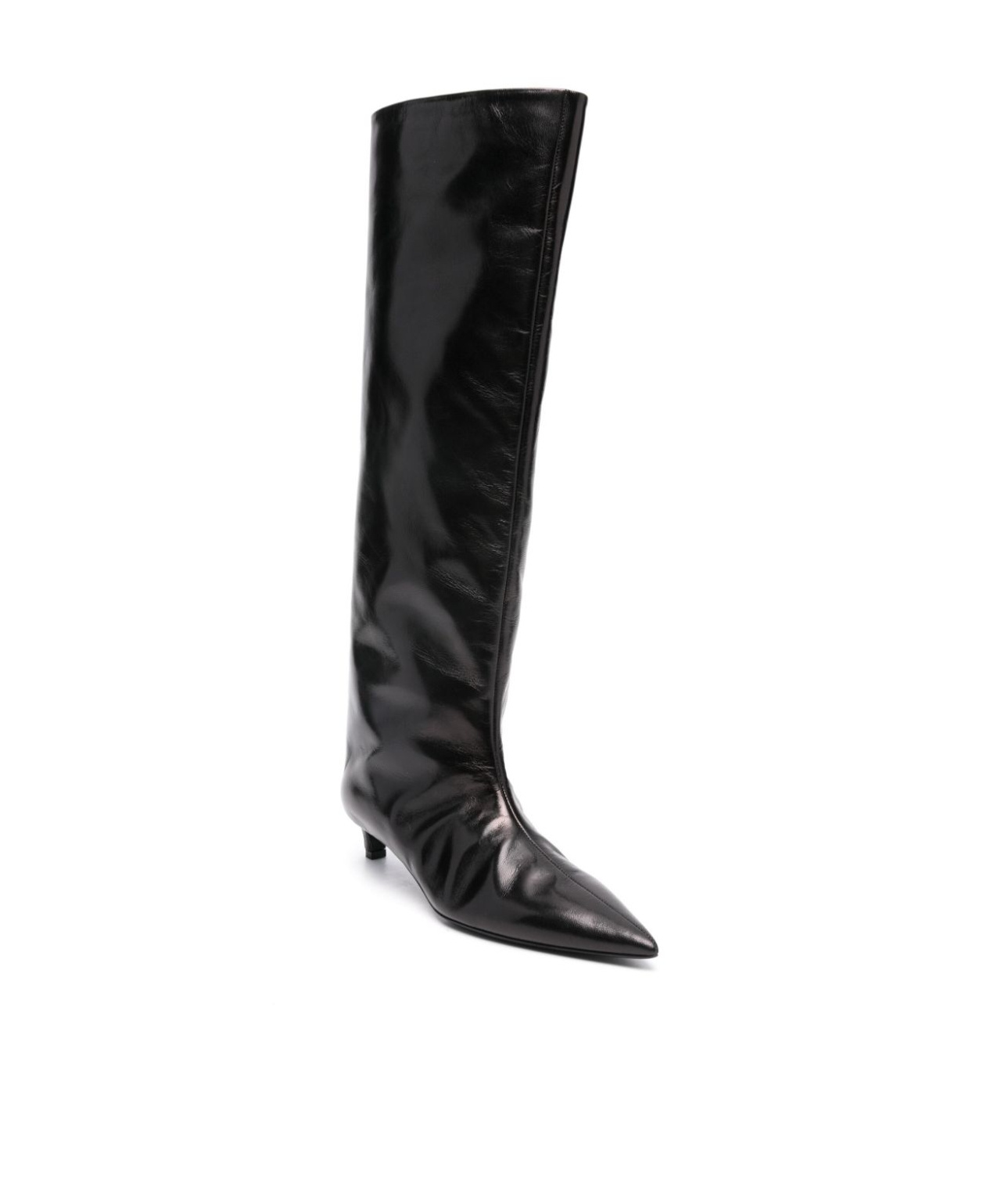 Jil Sander 45mm Knee-high Leather Boots In Black