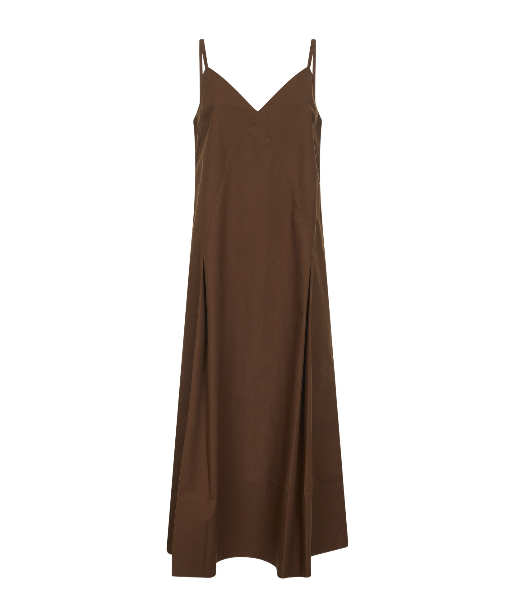 Studio Nicholson Brown Cotton Oma Midi Slip Dress In Brown