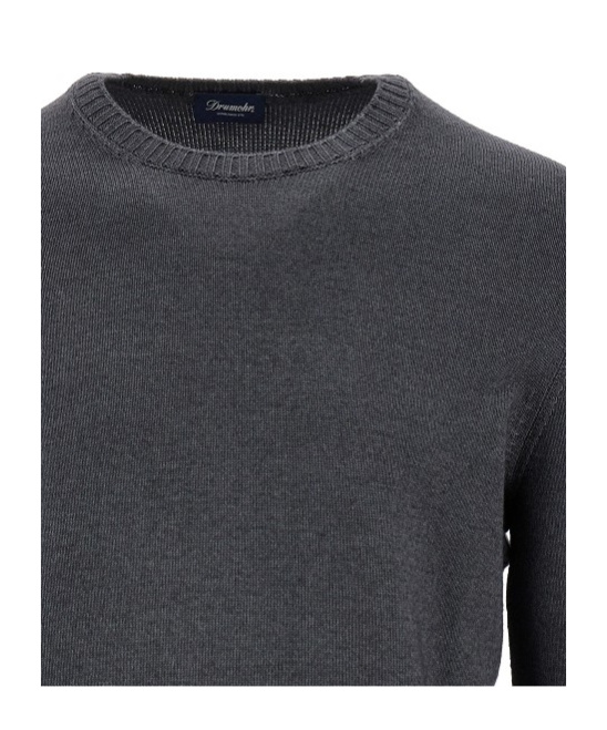 Drumohr Crew-neck Merino Jumper In Black