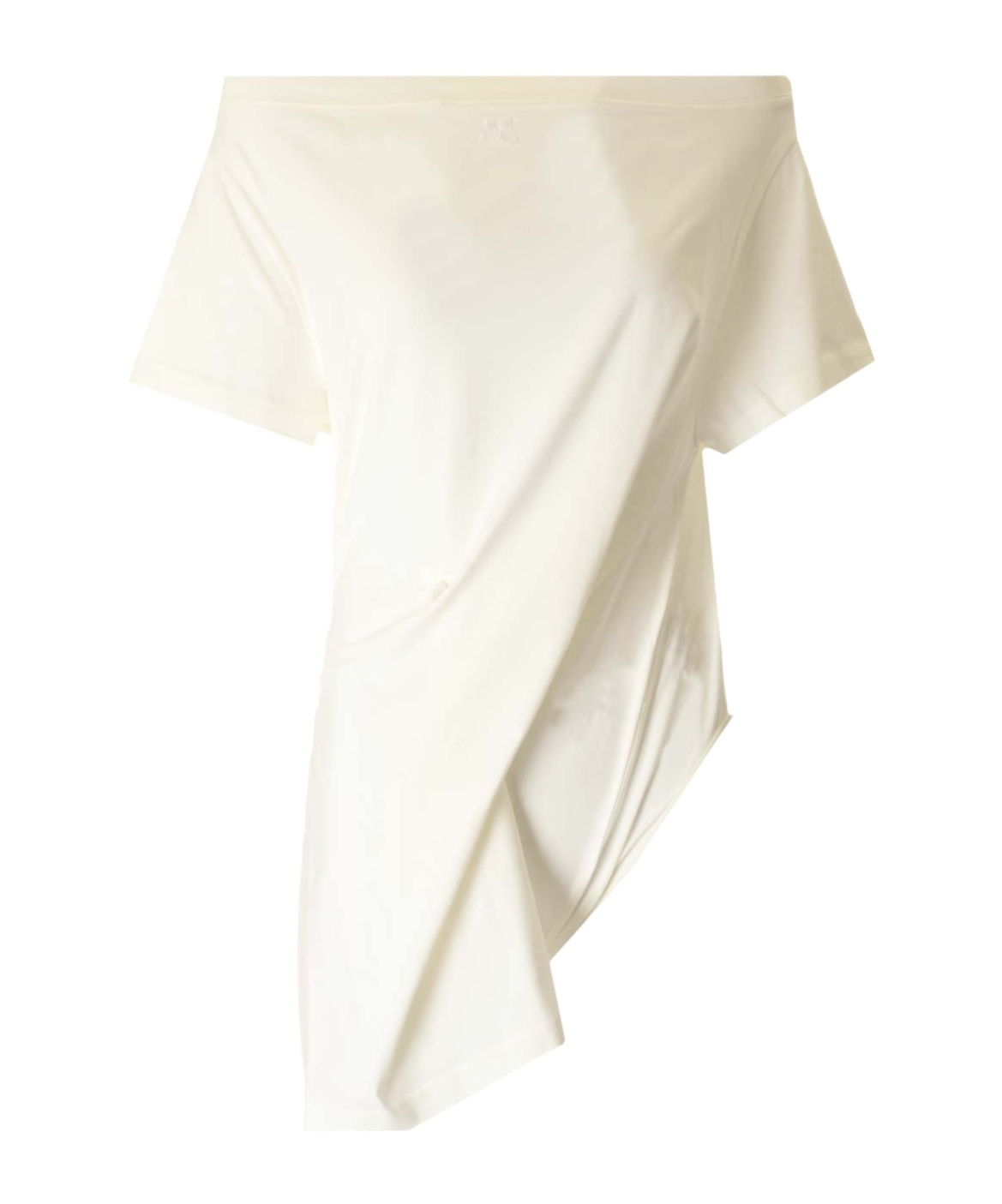 Courrèges Boat-neck Cotton Bodysuit In White