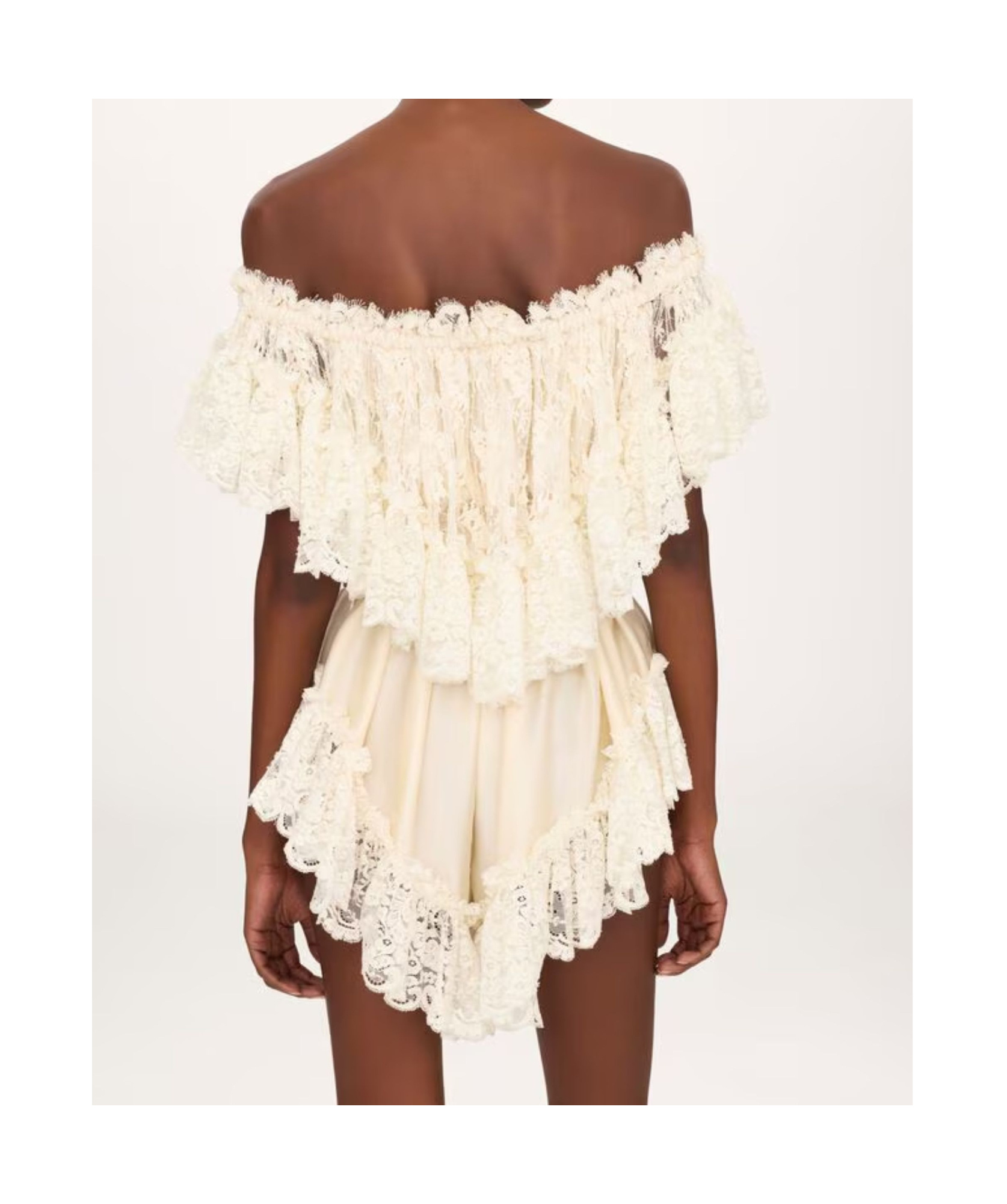 Chloé Ruffled Playsuit In Neutral