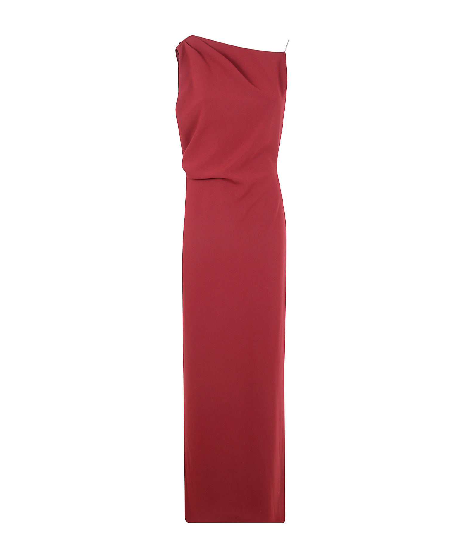 Max Mara One-shoulder Draped Detail Floor-length Dress In Red