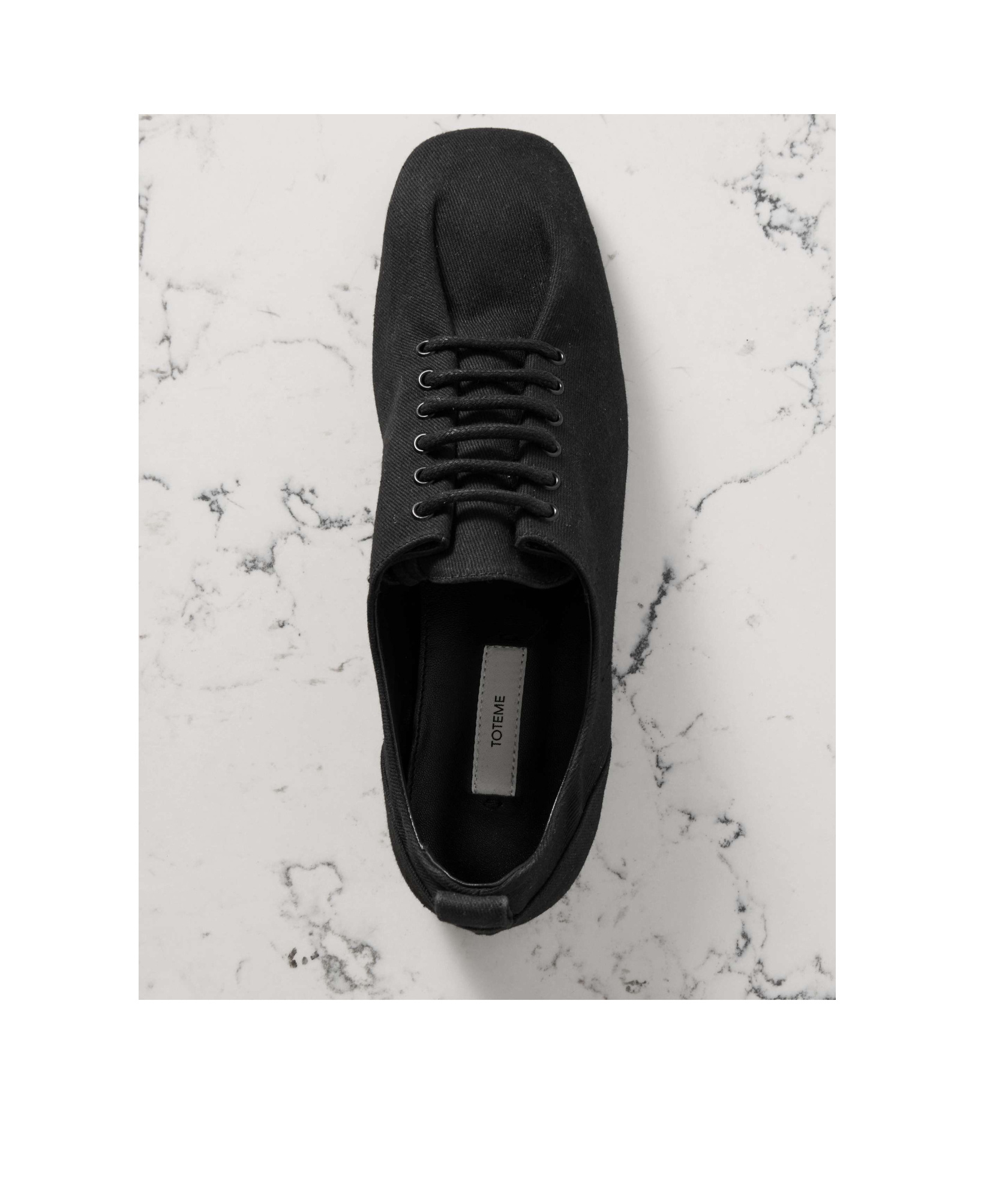 Totême Square Toe Flats In Black