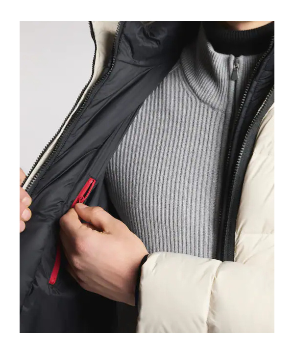 Fay Quilted Hooded Jacket In Neutral