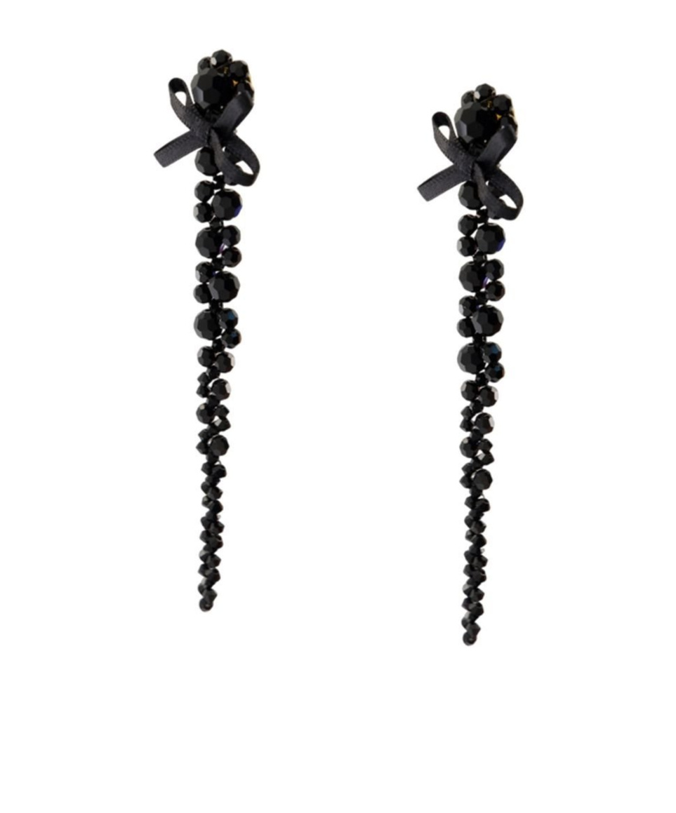 Simone Rocha Crystal-embellished Drop Earrings In Black