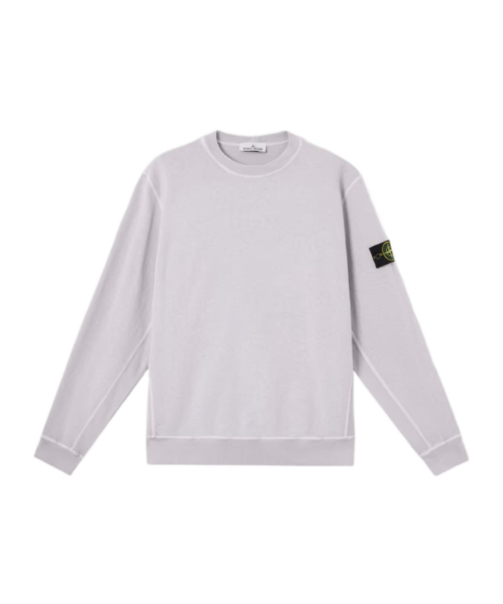 Stone Island Compass-badge Crewneck Sweatshirt In Purple