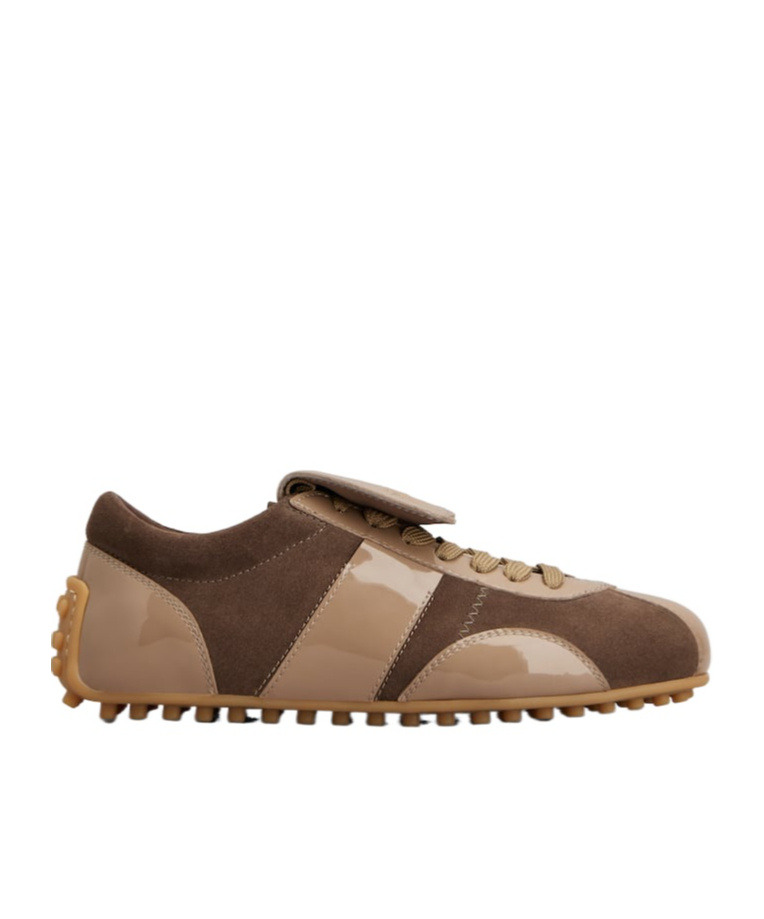 Tod's Panelled Sneakers In Brown