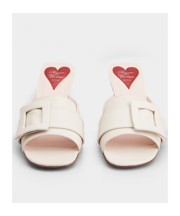 ROGER VIVIER VIV' CANARD MULES IN LEATHER