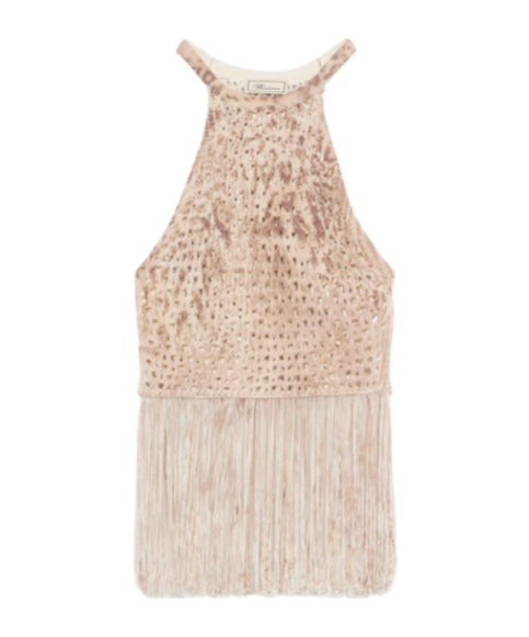BLUMARINE FRINGED KNITTED TOP
